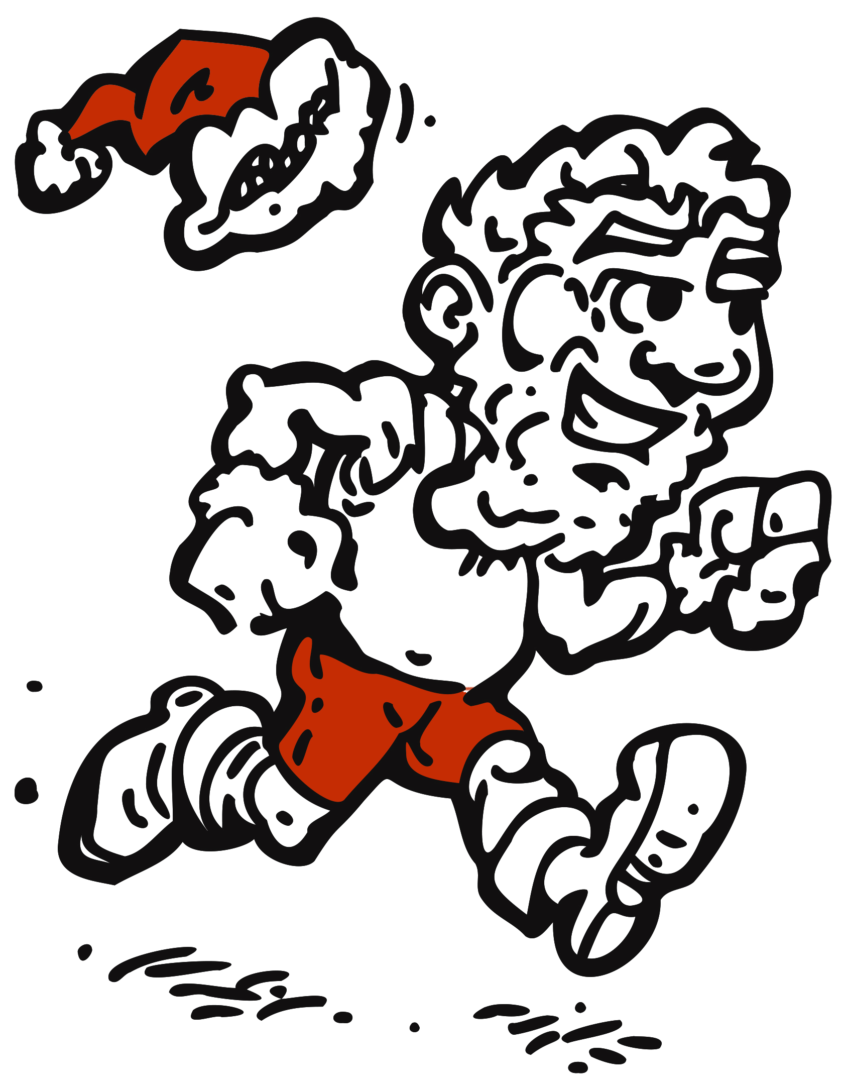 santa run clipart black